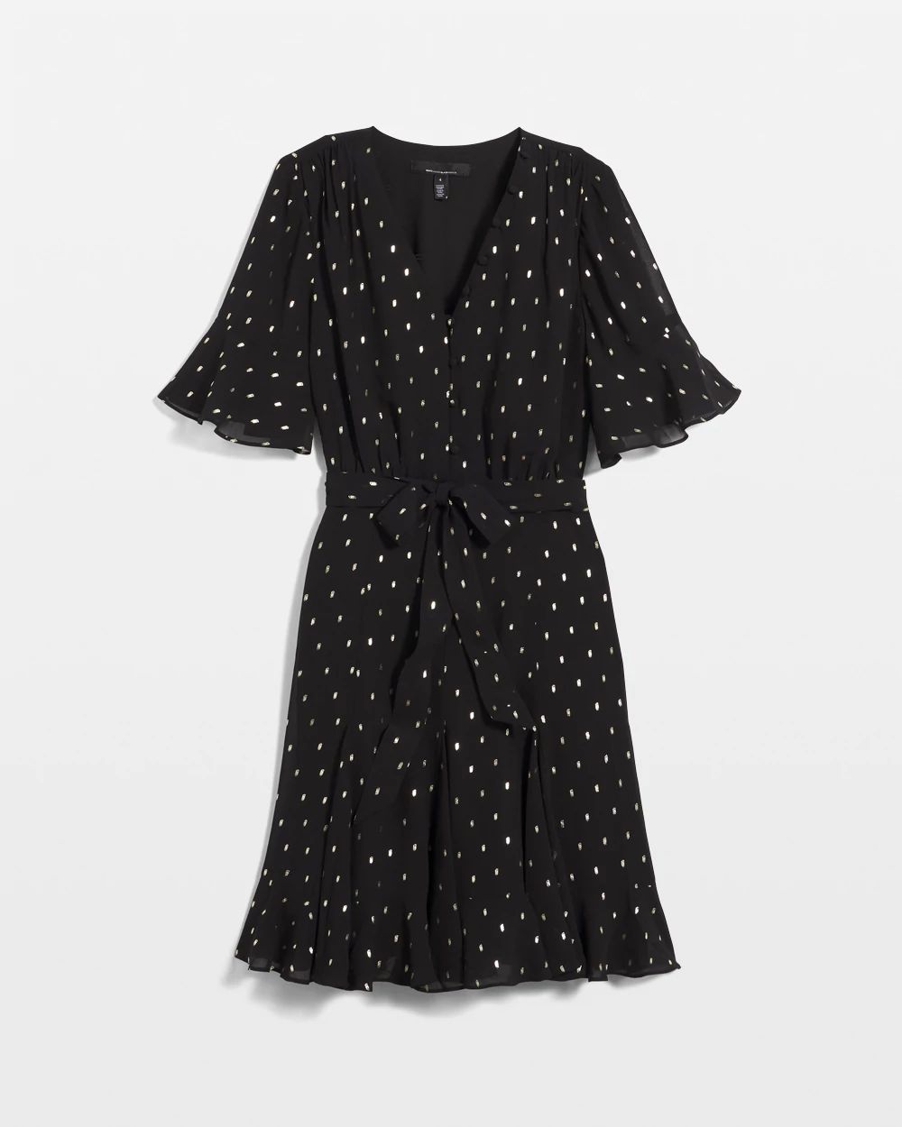 Short Sleeve Fit and Flare Dress click to view larger image.