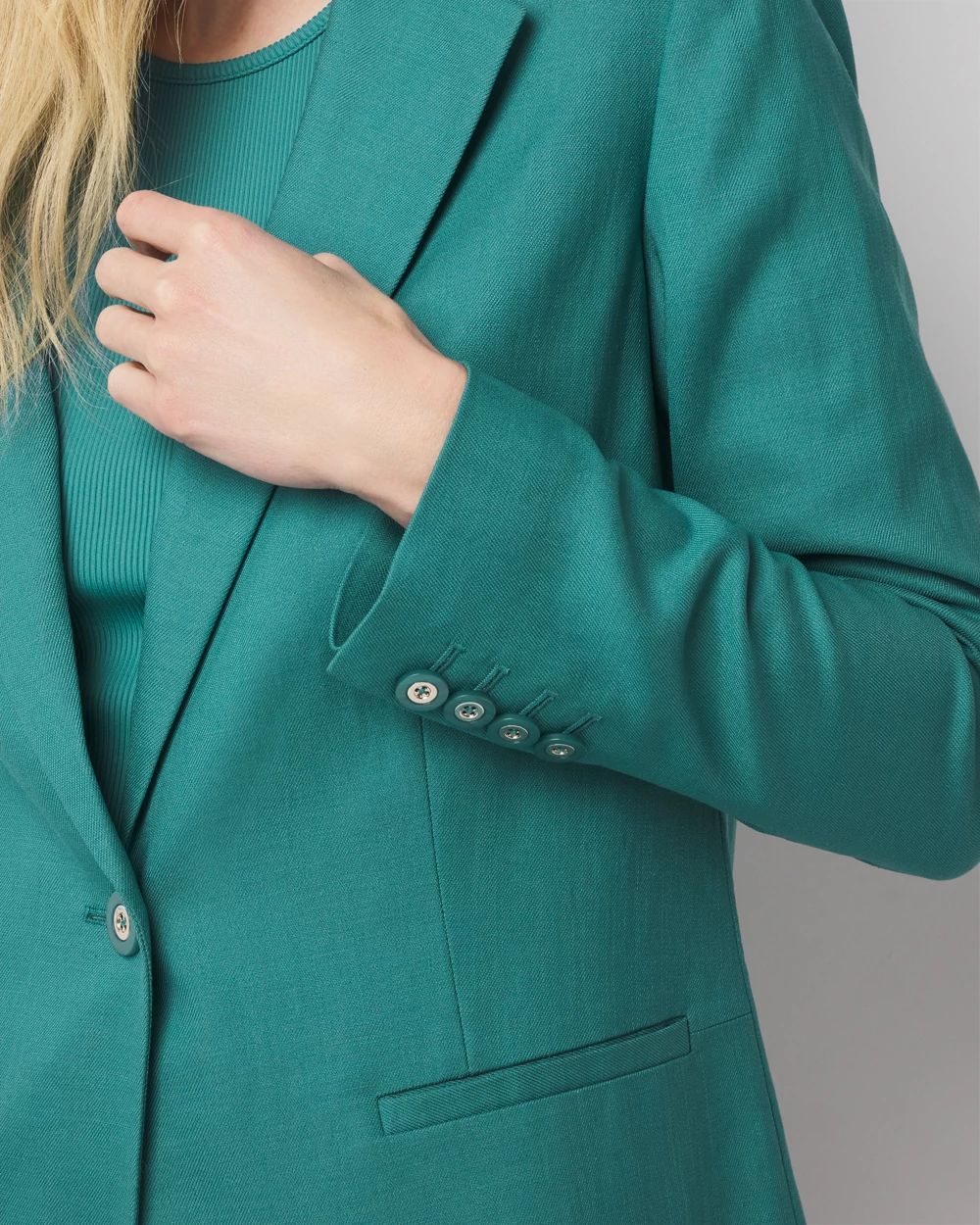 Lyocell-Blend One-Button Blazer