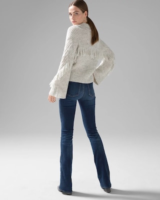 Fringe Trim Cable Knit Sweater