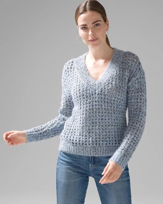V-Neck Sequin Sweater