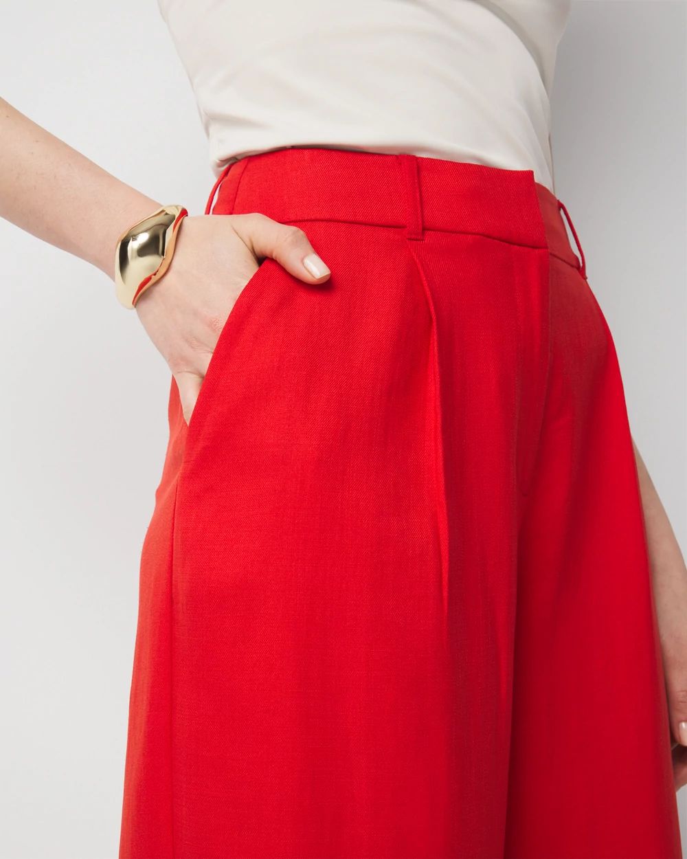 Pleated Wide Leg Pant