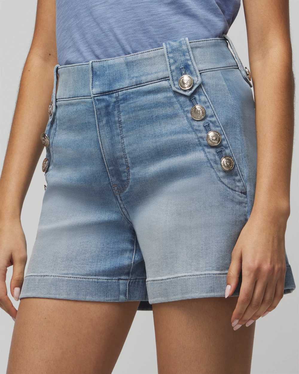 Everyday Soft Denim  Mariner Button Short click to view larger image.