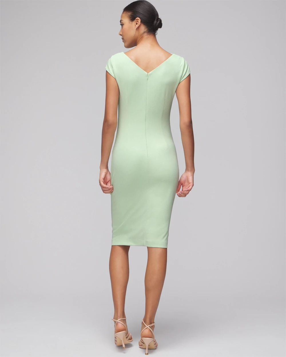 Cap Sleeve Draped Sheath Dress click to view larger image.