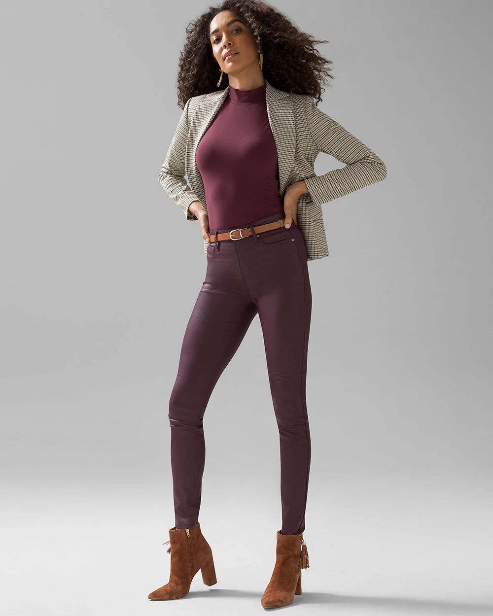 High-Rise Coated Skinny Jeans