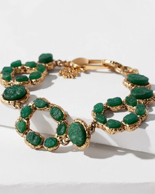 Green Crystal Chain Bracelet