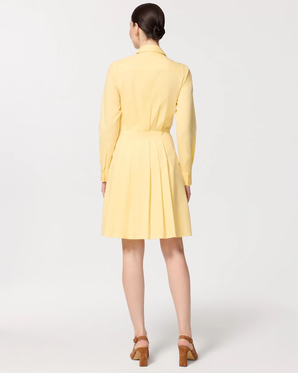 Pleated Poplin Shirt Dress click to view larger image.