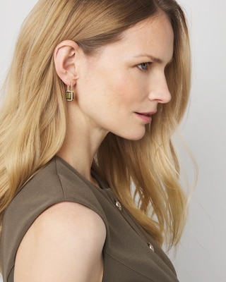 Jade Padlock Hoop Earrings
