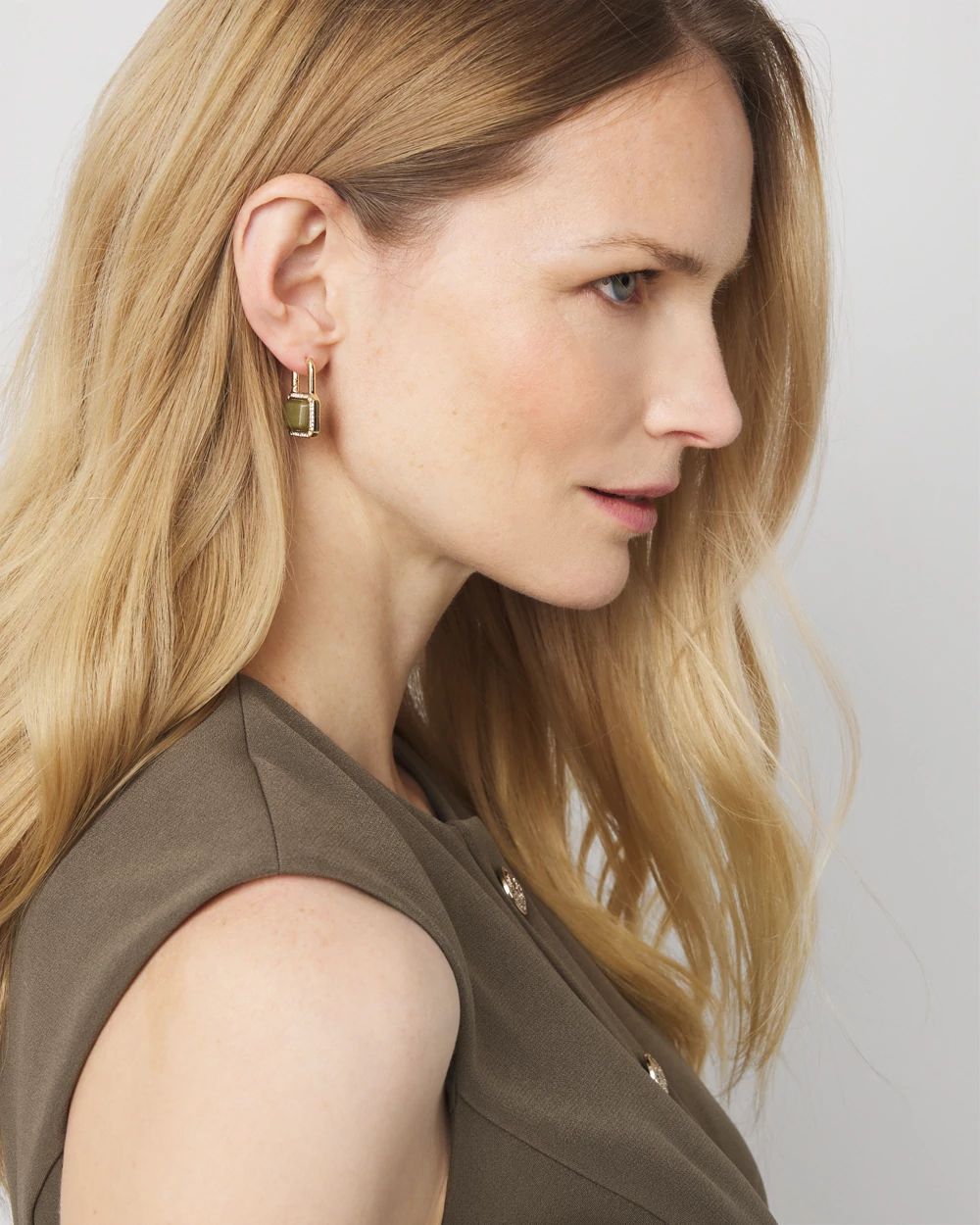 Jade Padlock Hoop Earrings