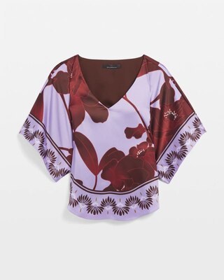 Satin Kimono Sleeve Blouse