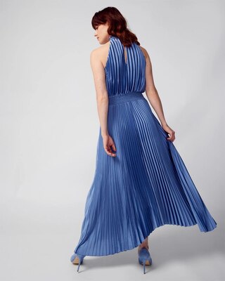 Pleated Midi Halter Dress