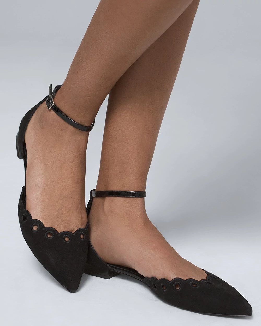 Scalloped Suede Flats