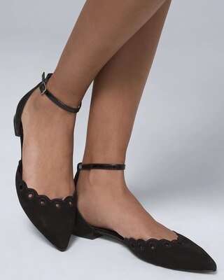Scalloped Suede Flats