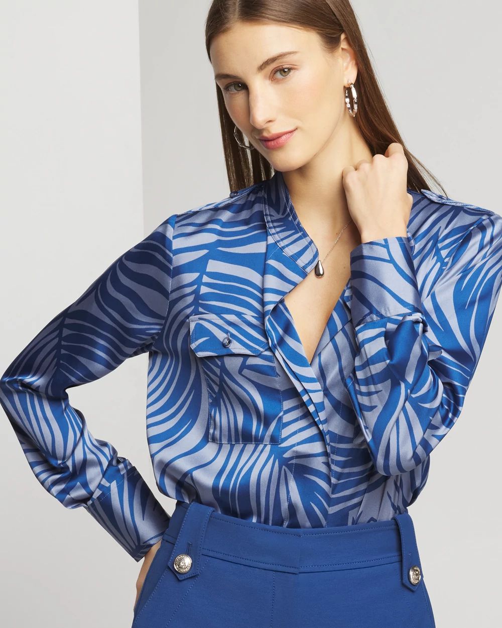Long Sleeve Collar Pocket Shirt
