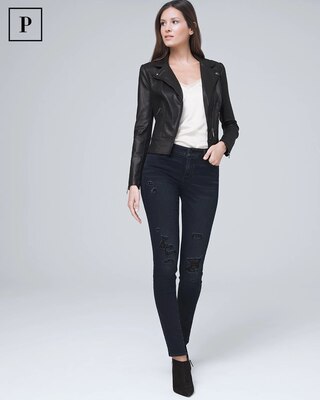 Petite Coated Moto Jacket
