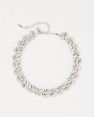 Denim Blue Glass Stone Necklace