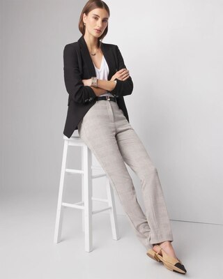 WHBM® Elle Slim Ankle Plaid Pant click to view larger image.