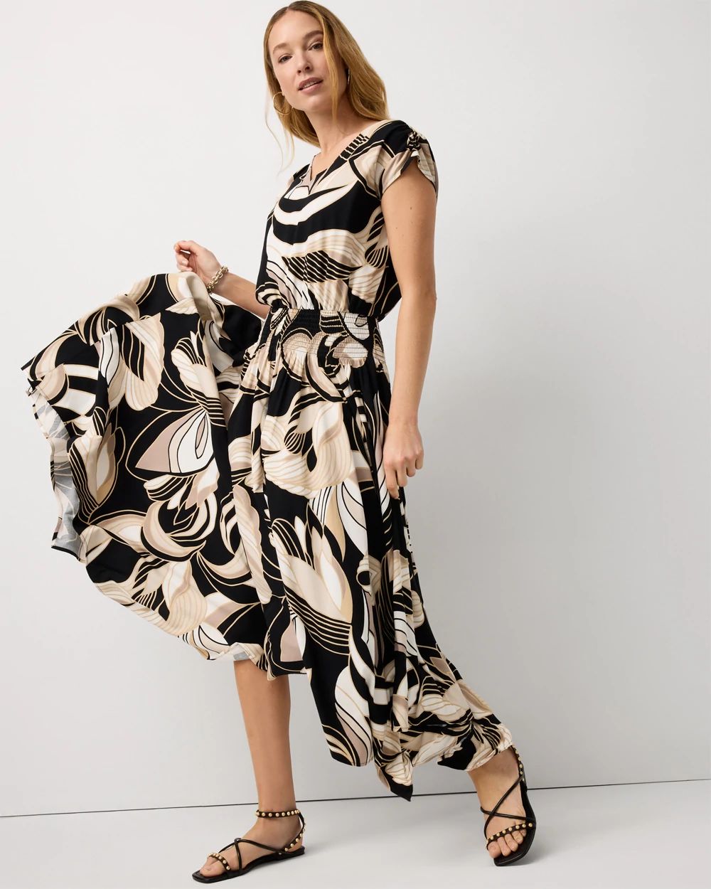 Smocked Waist Midi Dress click to view larger image.