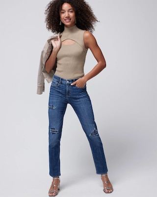 Sleeveless Cutout Mockneck