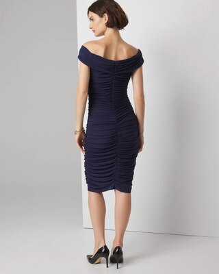 Off-The-Shoulder Ruched Bodycon Dress click to view larger image.