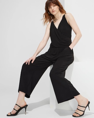 Outlet WHBM Surplice Crop Jumpsuit click to view larger image.