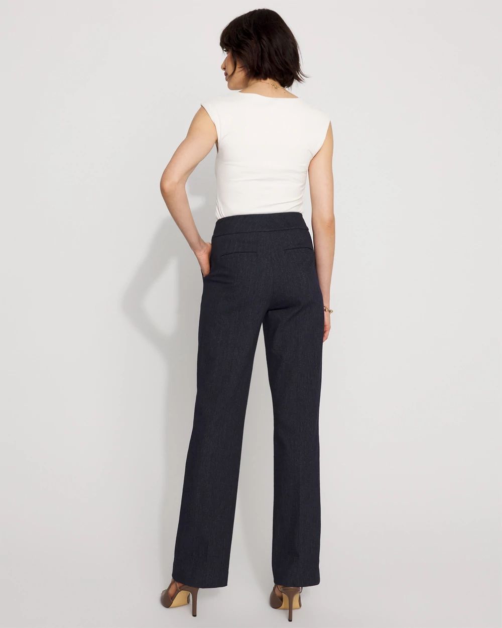 Petite Extra High Rise Riley Denim-Look Trouser
