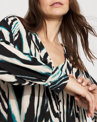 Long-Sleeve Button-Up Blouse