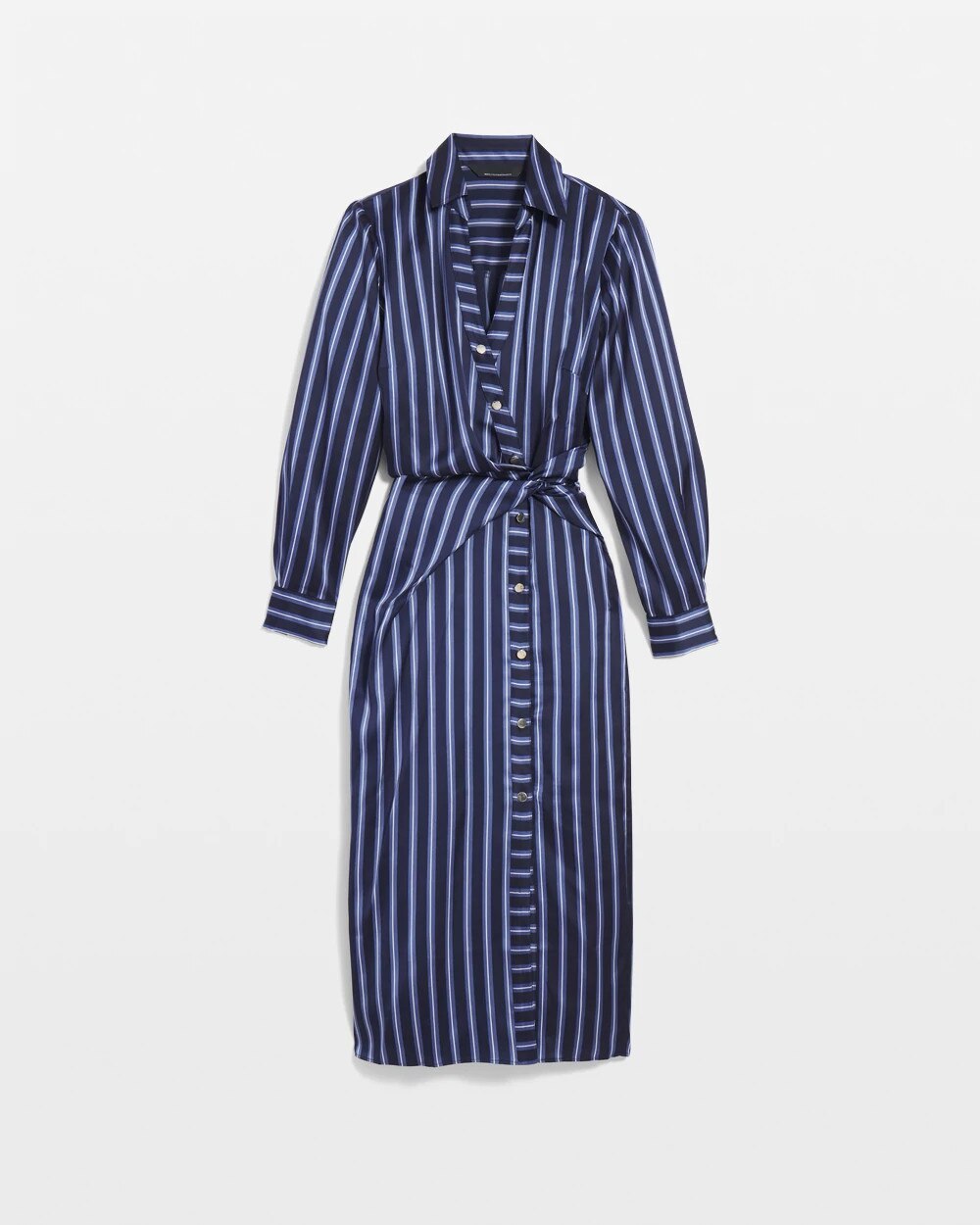 Satin Striped Wrap Dress