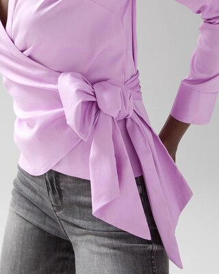 Tie-Waist Poplin Shirt