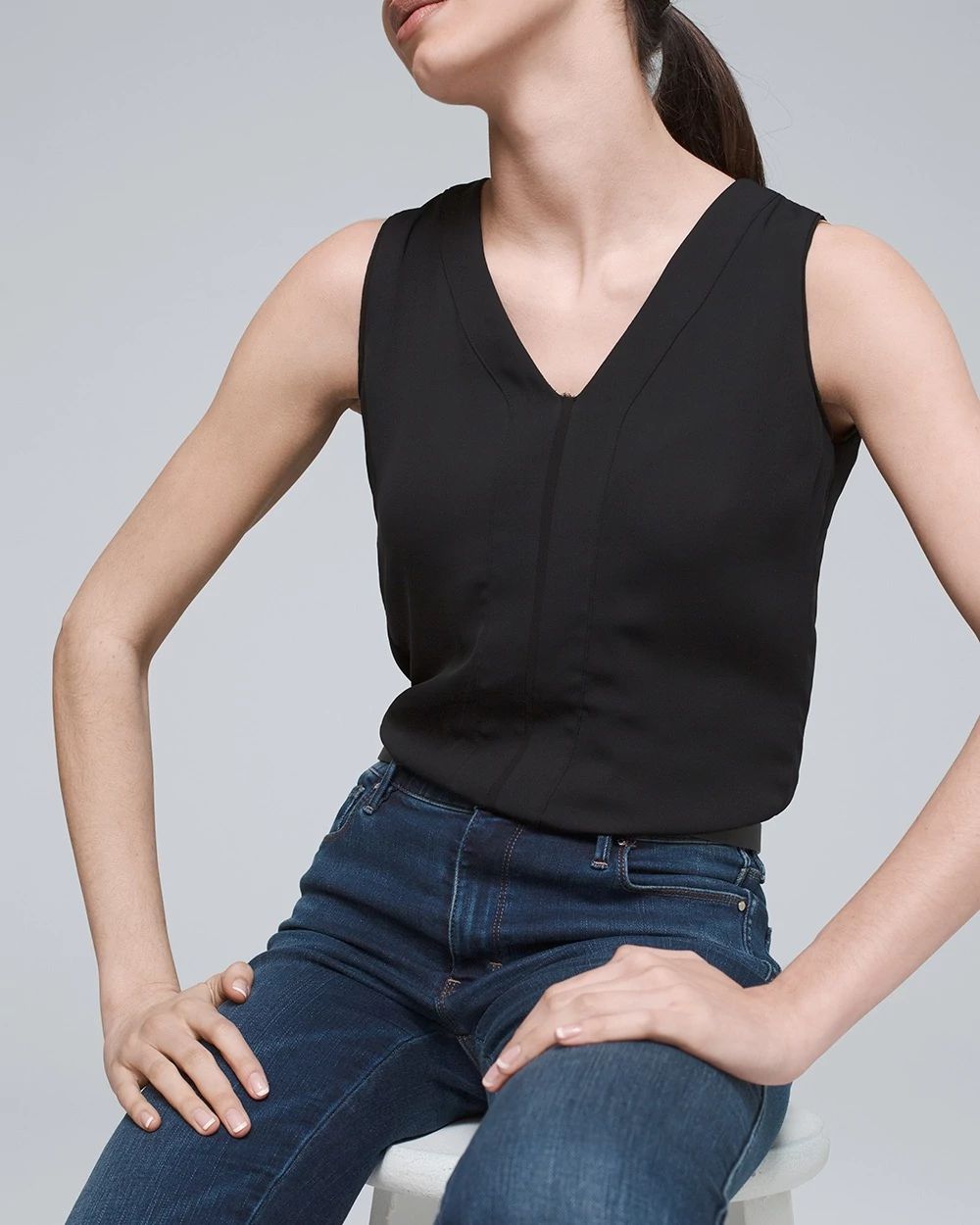 Petite Pleat-Front Shell