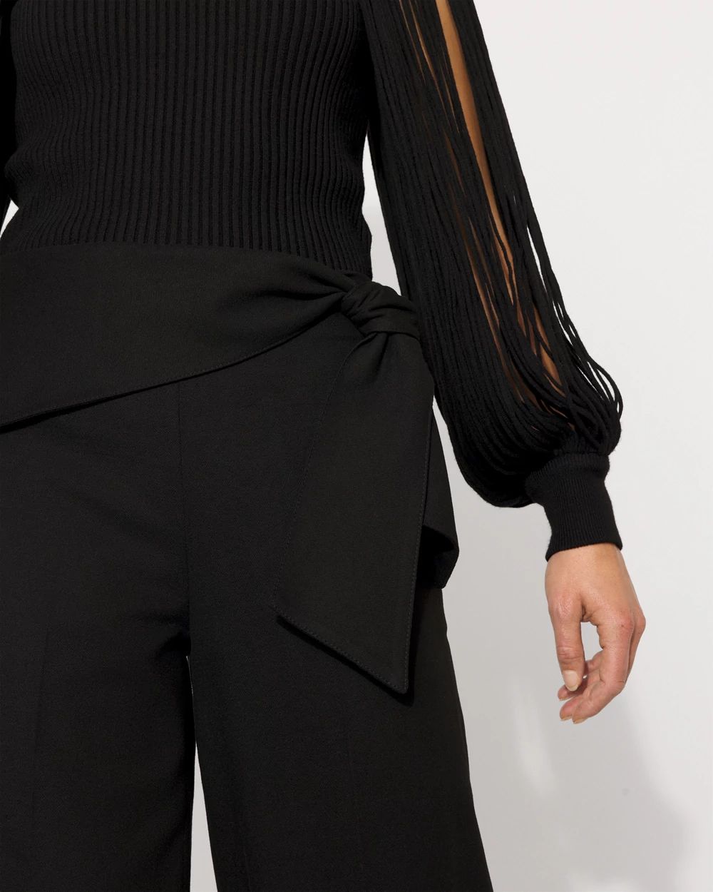 Tie Detail Wide-Leg Pant