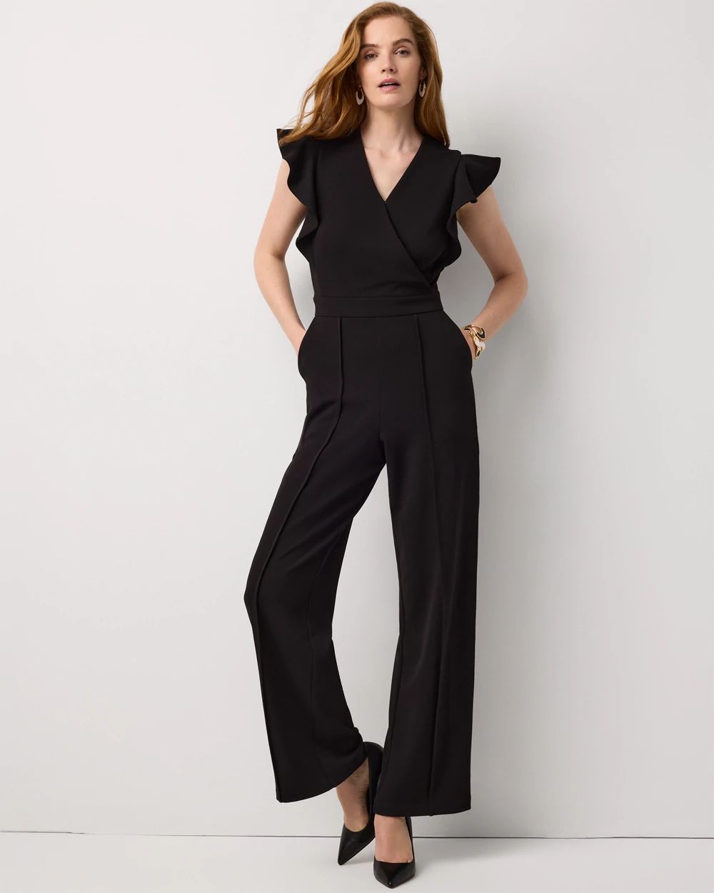 Petite Knit Crepe Jumpsuit