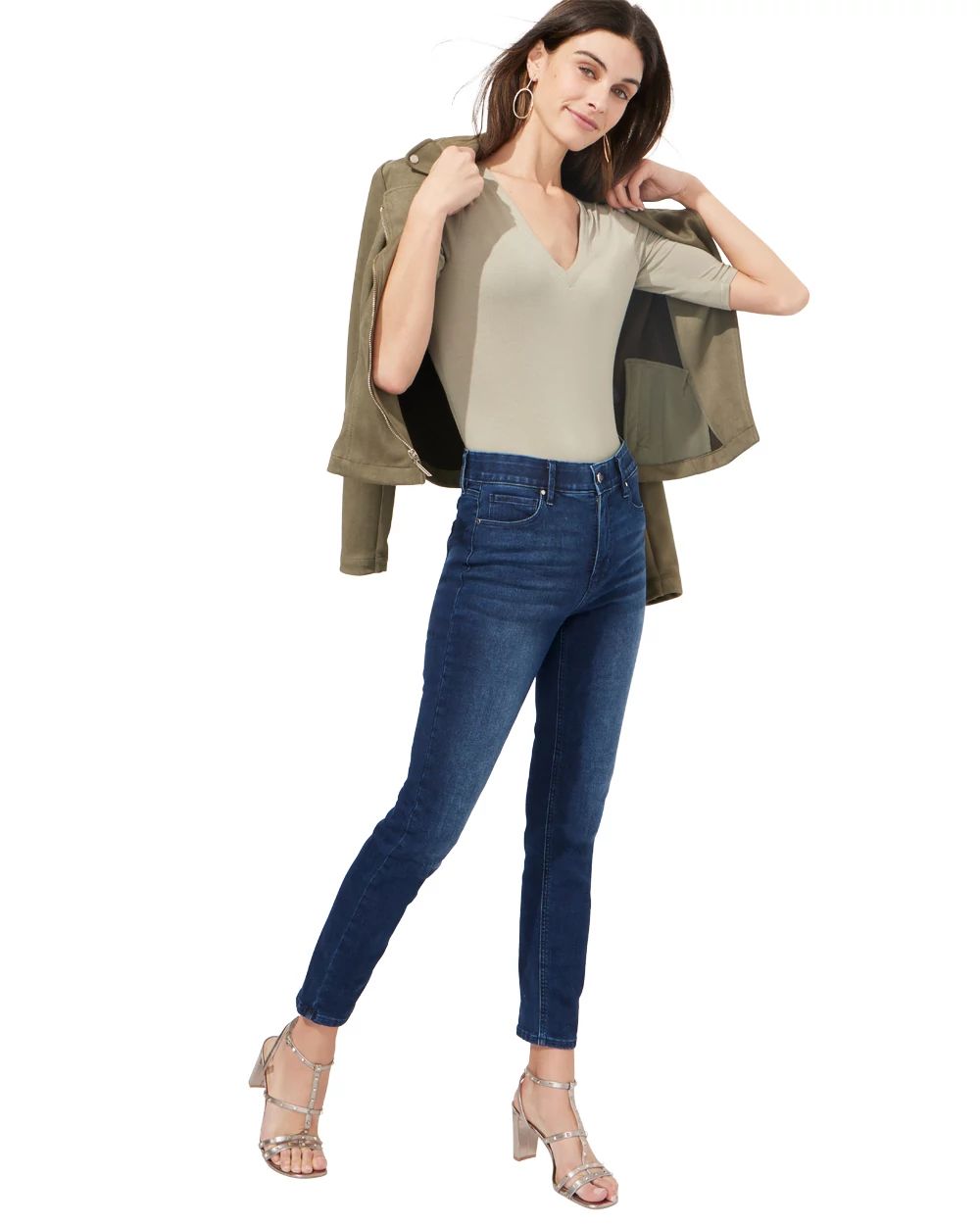 Outlet WHBM Elbow Sleeve V-Neck Knit Tee