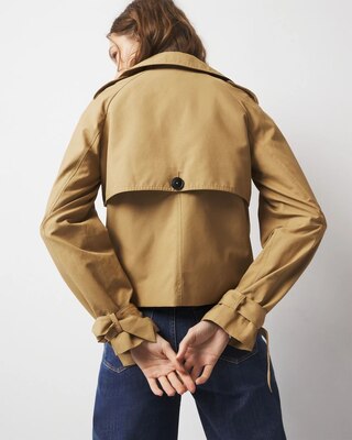 Petite Cropped Trench Coat click to view larger image.