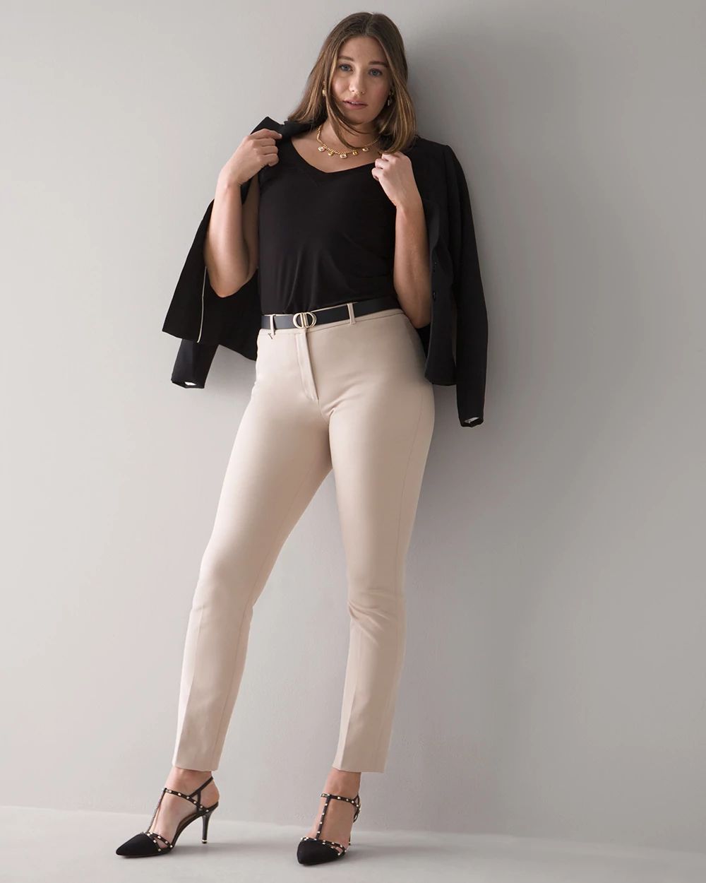 Curvy WHBM®  Elle Slim Trouser Comfort Stretch Pant click to view larger image.