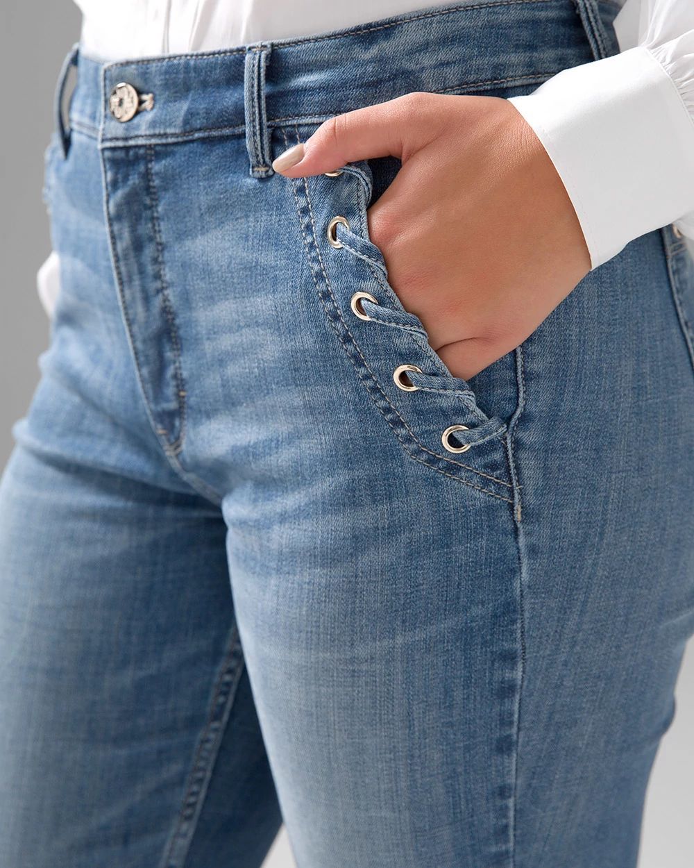High-Rise Everyday Soft Denim™ Grommet Pocket Slim Jeans