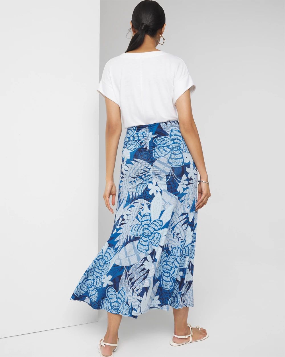 Ruched Front Maxi Skirt