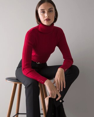 Long Sleeve Transfer Rib Turtleneck