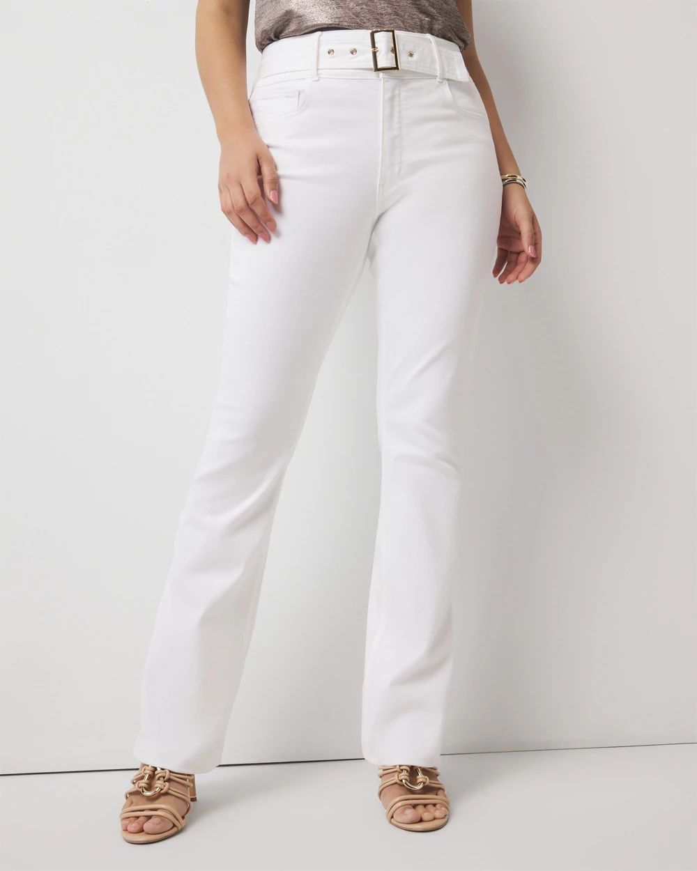 Curvy Extra High-Rise Belted Skinny Flare Jean