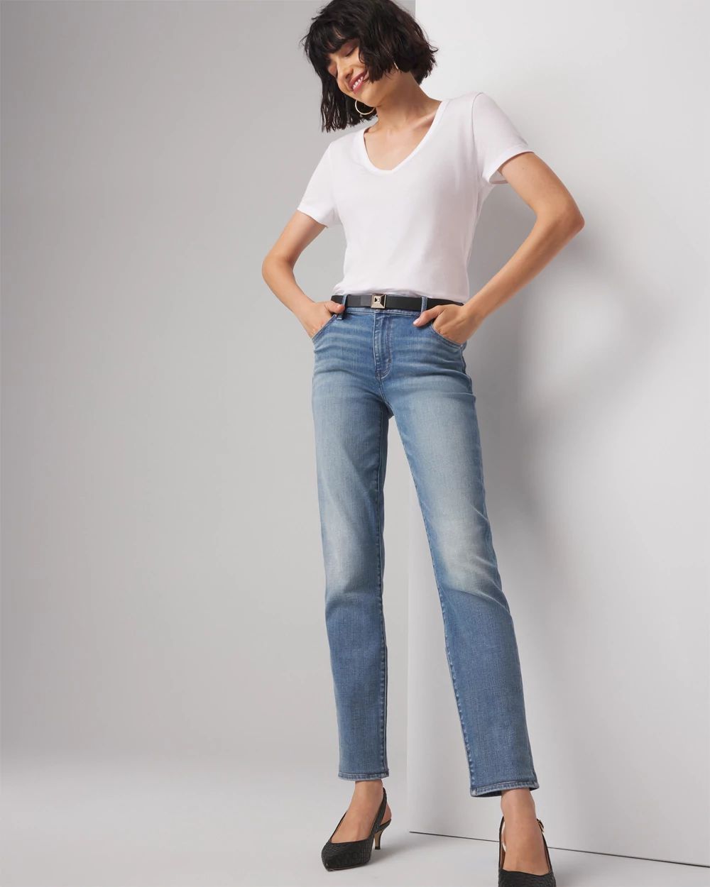 Cotton Modal V-Neck Tee click to view larger image.