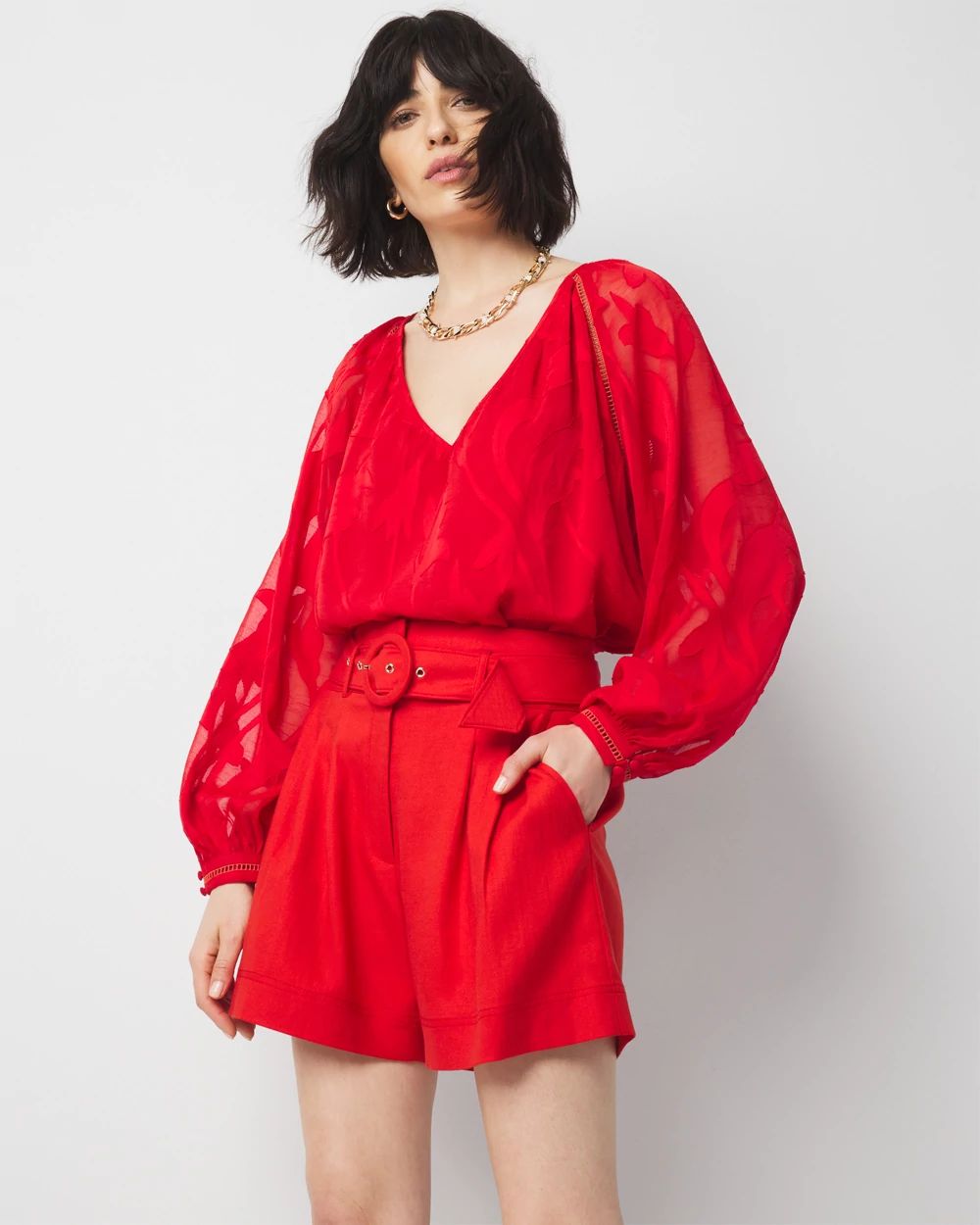 Extra High-Rise Belted Shorts