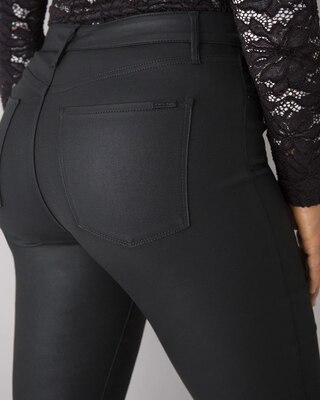Curvy-Fit High-Rise Coated Bootcut Crop Jeans