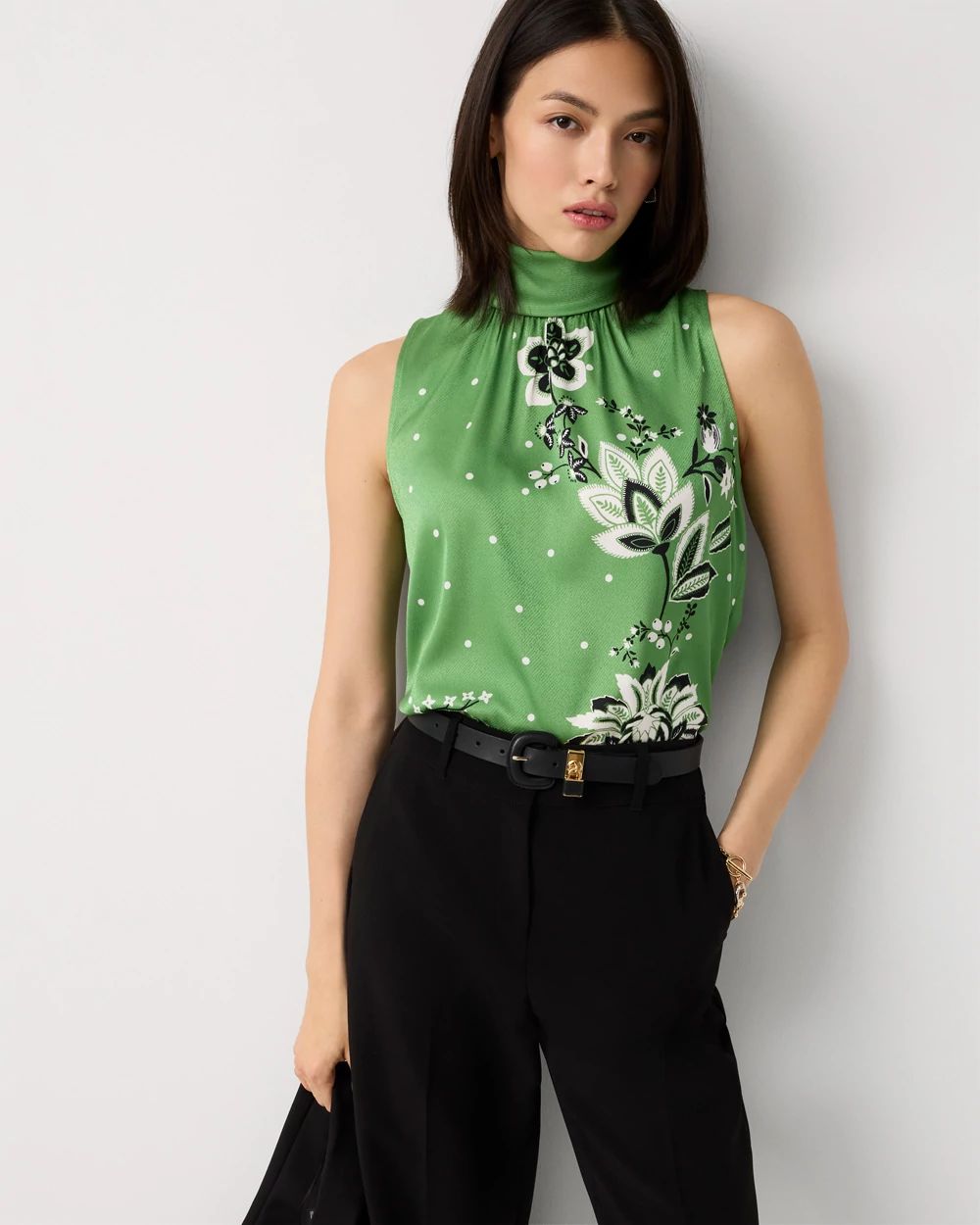 Bow Back Satin Halter Blouse