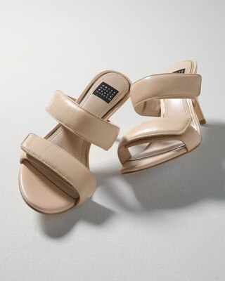 Leather Mid-Heel Sandal