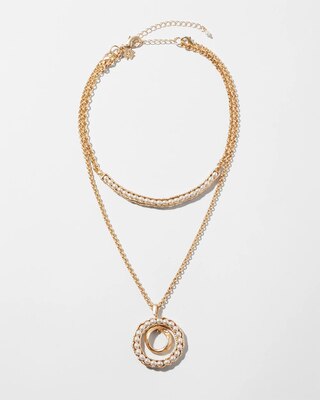 Goldtone and Faux Pearl Convertible Necklace