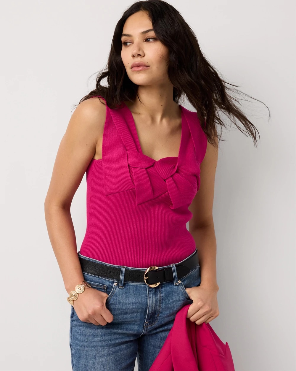 Twist Front Rib Knit Tank