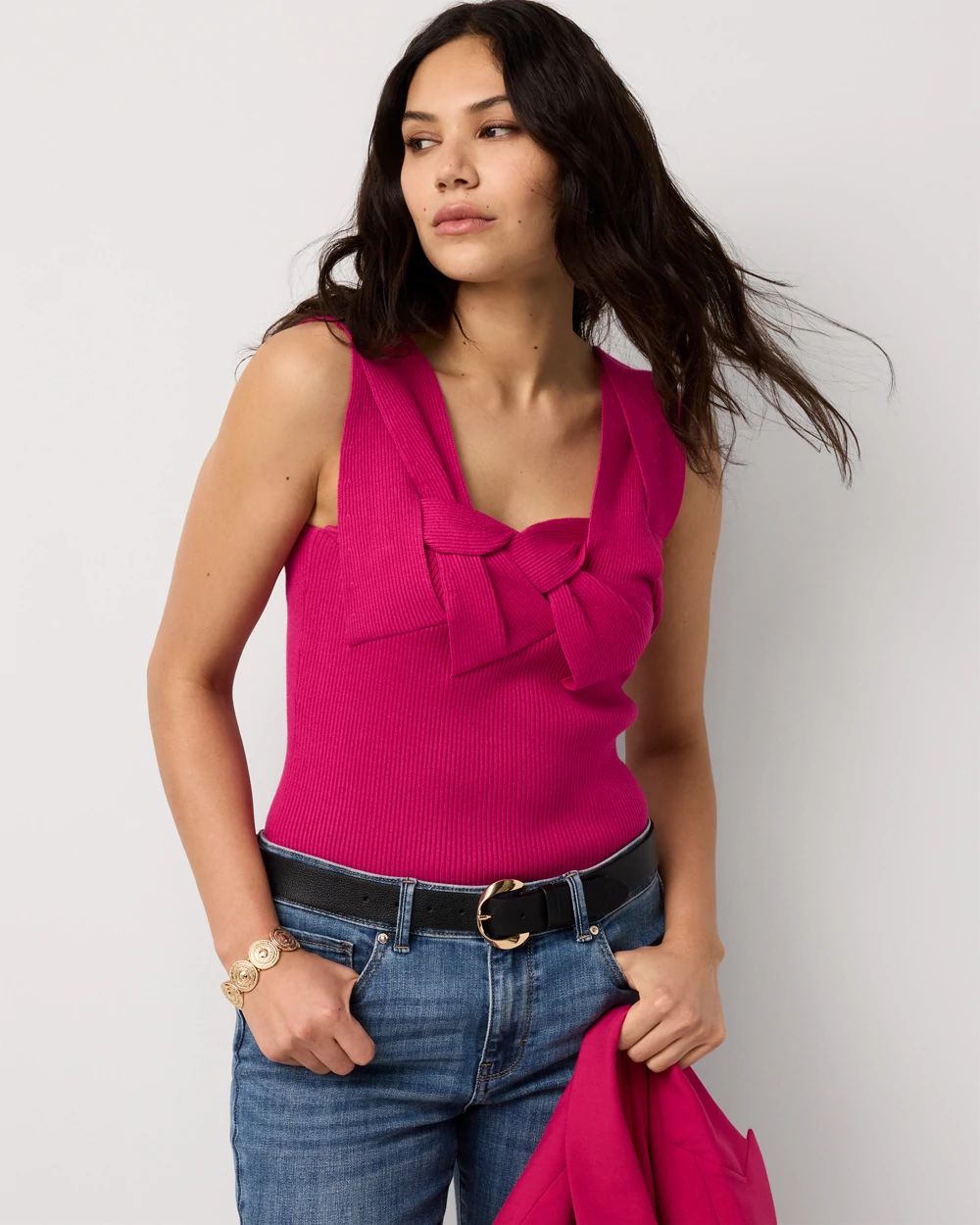 Twist Front Rib Knit Tank