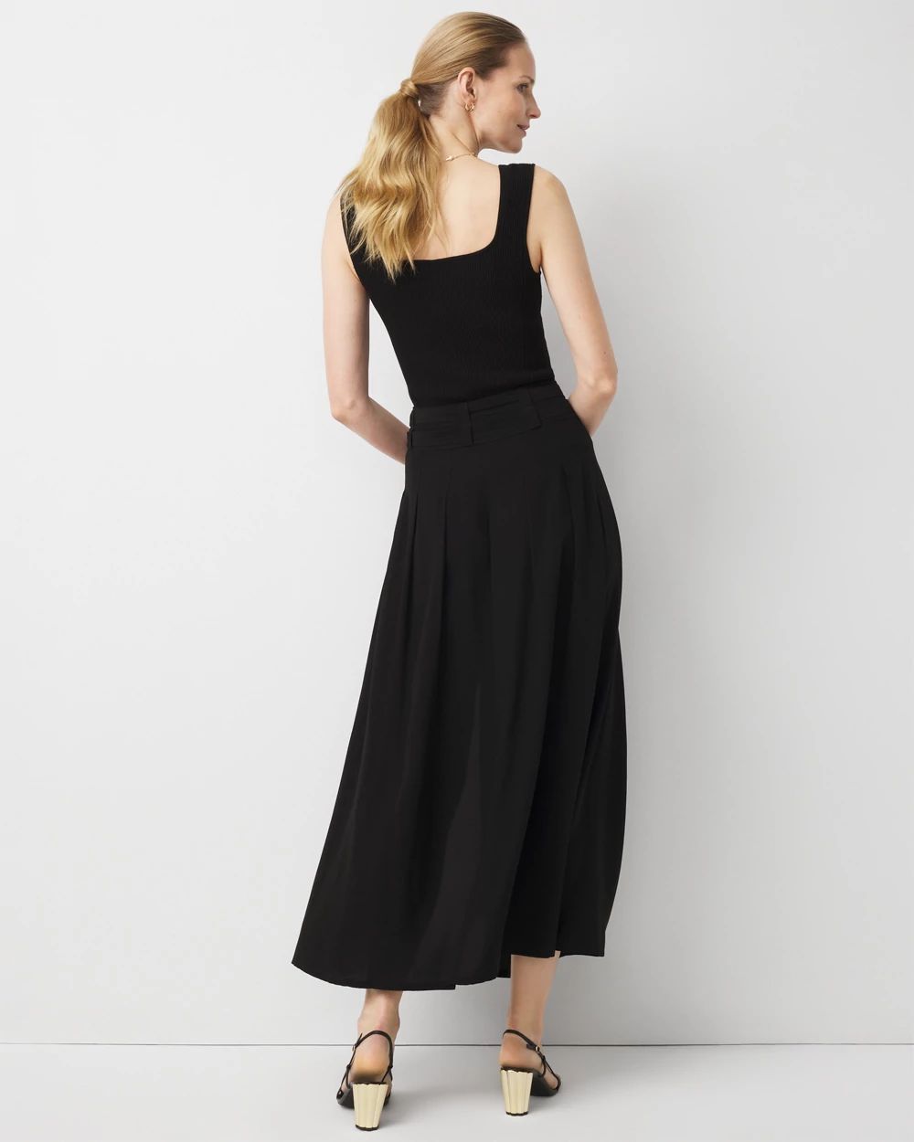 Pleated Crepe Maxi Shirt