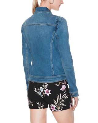 Outlet WHBM Puff-Shoulder Denim Jacket