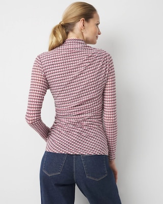 Ruched Mesh Long Sleeve Top click to view larger image.