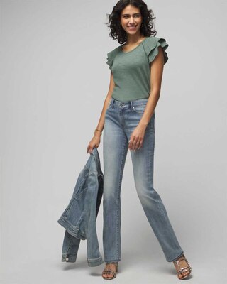 Petite Mid-Rise Everyday Soft Denim™ Bootcut Jeans click to view larger image.